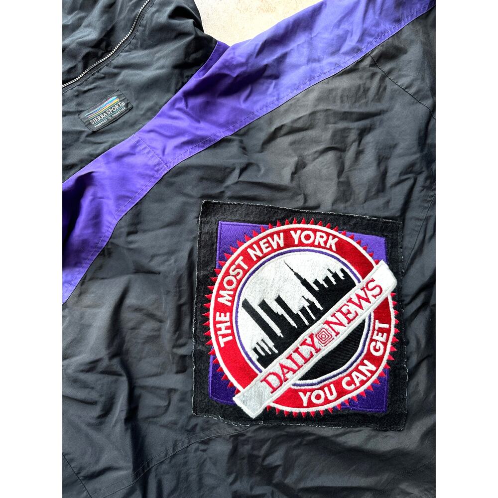 NY Daily News MOST NEW YORK 90s SIERRA Logo jacket L hoodie blk purple vintage